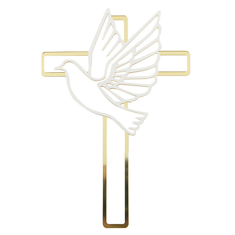 1PC Krikšto Pirmosios Komunijos torto kortelės torto dekoravimas Peace Dove torto viršus akrilinis vakarėlio reikmenys Tortų dekoravimo įrankiai