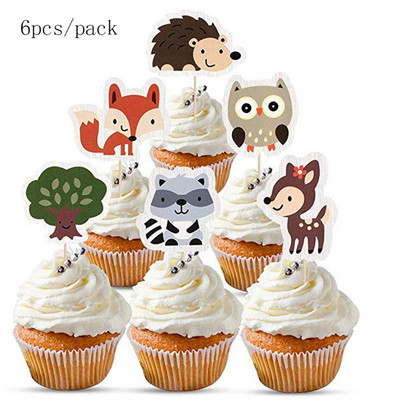 Noua temă Animale Topper pentru tort La mulți ani de desene animate Leu lebădă Câine Pisică Topper pentru tort pentru petrecerea de aniversare a bebelușului Decoratiuni pentru tort