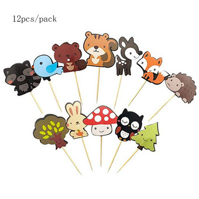 Noua temă Animale Topper pentru tort La mulți ani de desene animate Leu lebădă Câine Pisică Topper pentru tort pentru petrecerea de aniversare a bebelușului Decoratiuni pentru tort