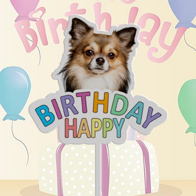 Noua temă Animale Topper pentru tort La mulți ani de desene animate Leu lebădă Câine Pisică Topper pentru tort pentru petrecerea de aniversare a bebelușului Decoratiuni pentru tort