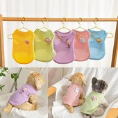 Multifilm Vest Lemmiklooma Koera Riided Kass Solid T-särk Riietus Koerad Õhukesed Väike Mood Chihuahua Puuvillane Suvine Hingav Mopsisärk