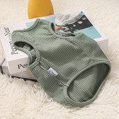 Medvilninė megzta naminių šunų liemenė mažiems vidutiniams šunims Pavasario vasaros šunų drabužiai šuniuko marškinėliai be rankovių, skirti Čihuahua Yorkie Bichon