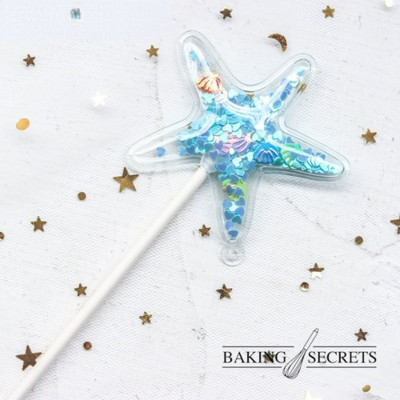 3 buc Sirenă Paiete Cake Topper Baby Shower Decor pentru Tort Albastru Roz Stea Shell Ocean Cupcake Toppers Ziua Nașterii Nunta