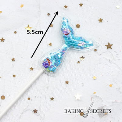 3 buc Sirenă Paiete Cake Topper Baby Shower Decor pentru Tort Albastru Roz Stea Shell Ocean Cupcake Toppers Ziua Nașterii Nunta