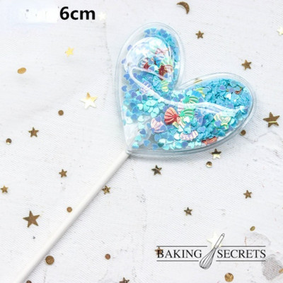 3 buc Sirenă Paiete Cake Topper Baby Shower Decor pentru Tort Albastru Roz Stea Shell Ocean Cupcake Toppers Ziua Nașterii Nunta