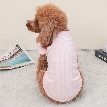 Sweet Dog Shirt Vest Blank Pet Clothes Flying Sleeve Puppy Cat Hoodies Pink White Pups Tshirt for Small Dogs Chiwawa Pet Vest XS