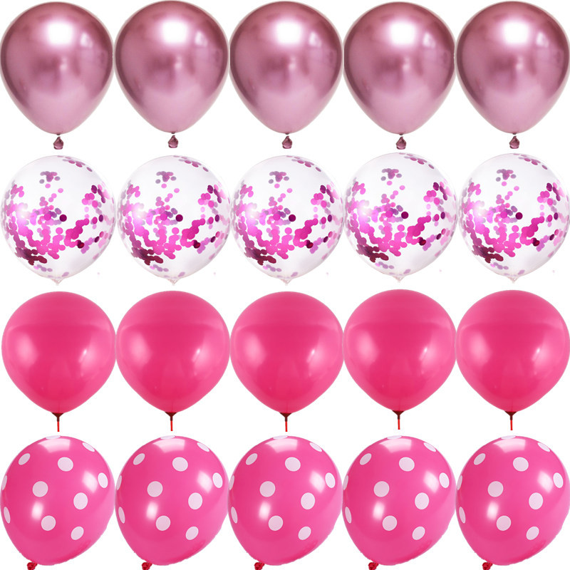 Baloane din latex punctate cu paiete metalice de 12 inci, nunta, ziua de nastere, pentru copii, consumabile pentru decorare, aniversarea