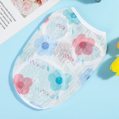 Nyári vékony kutyamellényruhák Rajzfilm Gyümölcsös Nyomtatott Kisállat Beach Ujjatlan pulóver Macskapóló Fényvédő Kölyökruházathoz