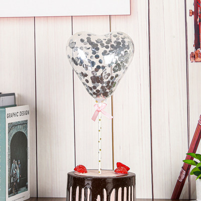 10 hüvelykes dekoratív flitteres léggömb esküvői dekoráció nettó vörös parti átlátszó konfetti szerelmes léggömb