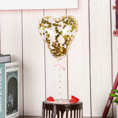 10 hüvelykes dekoratív flitteres léggömb esküvői dekoráció nettó vörös parti átlátszó konfetti szerelmes léggömb