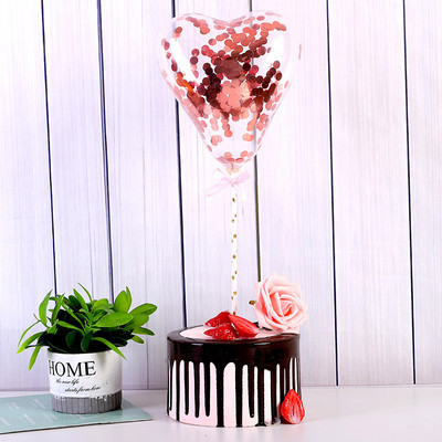 10 hüvelykes dekoratív flitteres léggömb esküvői dekoráció nettó vörös parti átlátszó konfetti szerelmes léggömb