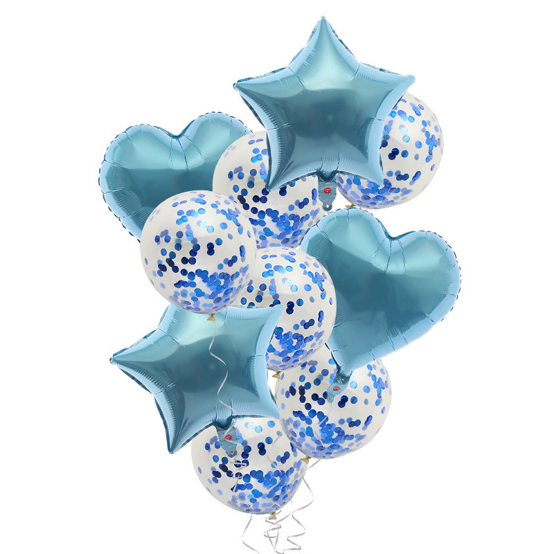 10 vnt aliuminio blizgučių balionų rinkinys, skirtas vaikų suaugusiųjų gimtadienio vakarėlio vestuvių fono sienų dekoravimo reikmenims