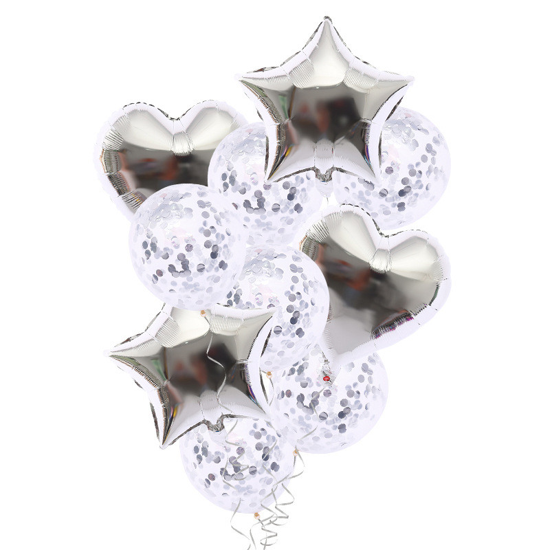 10 vnt aliuminio blizgučių balionų rinkinys, skirtas vaikų suaugusiųjų gimtadienio vakarėlio vestuvių fono sienų dekoravimo reikmenims