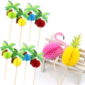 20 buc Fagure Flamingo Cocos Arbor Ananas Tort Toppers Hartie Cupcake Toppers pentru Vară Nunta Decoratiuni pentru petreceri de aniversare