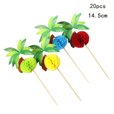 20 buc Fagure Flamingo Cocos Arbor Ananas Tort Toppers Hartie Cupcake Toppers pentru Vară Nunta Decoratiuni pentru petreceri de aniversare