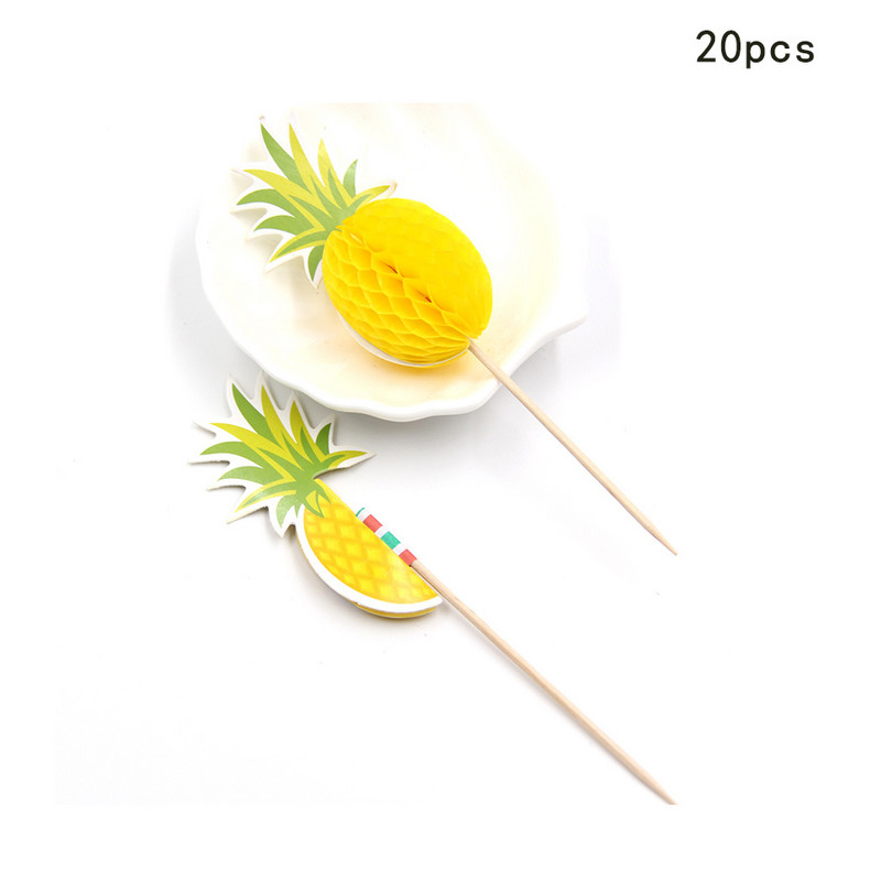 20 buc Fagure Flamingo Cocos Arbor Ananas Tort Toppers Hartie Cupcake Toppers pentru Vară Nunta Decoratiuni pentru petreceri de aniversare