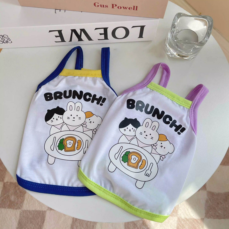 Rashladni prsluk za pse Prozračna odjeća za kućne ljubimce Ljetna odjeća za kućne ljubimce za male pse Slatki print Ljetno štene Mačka Jeftina majica Chihuahua