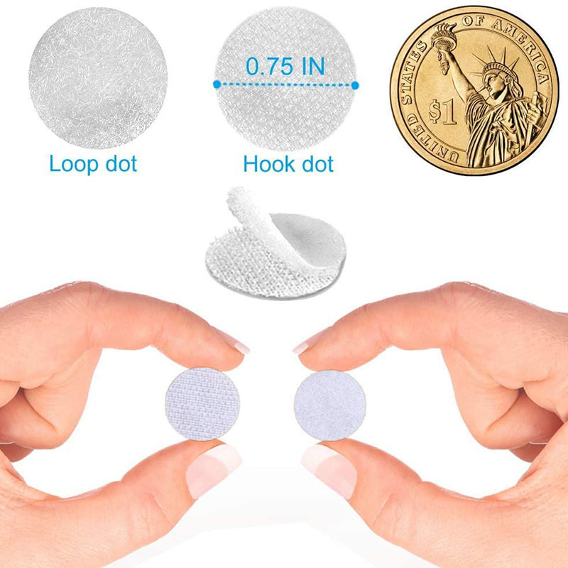 100 Pairs Punktu stiprinājuma āķa cilpas lente Spēcīga pašlīmējoša neilona burvju uzlīme Melna balta bloķēšana DIY piederumi 10-30mm