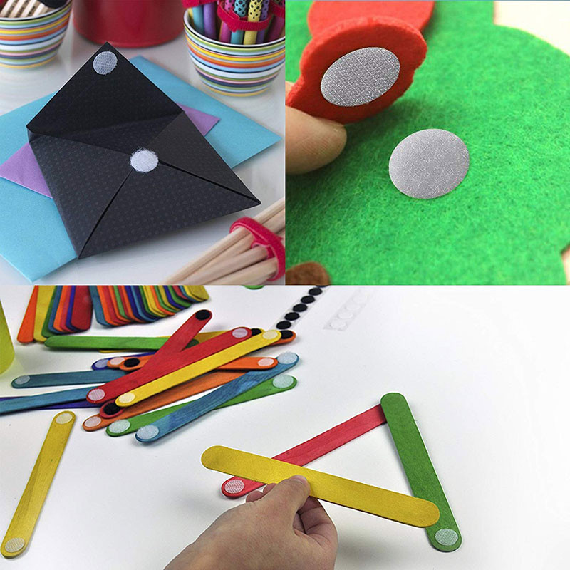 100 Pairs Punktu stiprinājuma āķa cilpas lente Spēcīga pašlīmējoša neilona burvju uzlīme Melna balta bloķēšana DIY piederumi 10-30mm