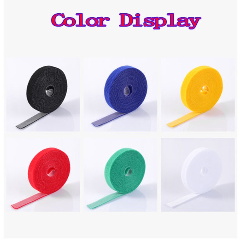 5M / rulonas 15/20 mm tvirtinimo juosta Lipni tvirtinimo juosta Daugkartinio naudojimo kablio kilpa Kabelio surišimas Vielos dirželiai Magic Tape DIY Tvirtinimo priedai
