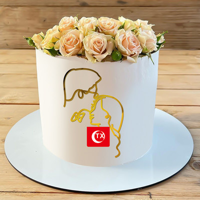 Akrila minimālisma mākslas dāma seja grūtnieces māmiņas kūkas pildītāja meitene daudz laimes dzimšanas dienā ballītes piederumi bērnu dušas kūkas dekorēšanai