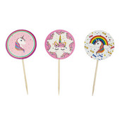 24 tk Multifilmi ükssarviku koogikatted Laste ükssarviku peokoogi kaunistustarvikud Palju õnne sünnipäevaks Baby Shower tassikoogi lipud