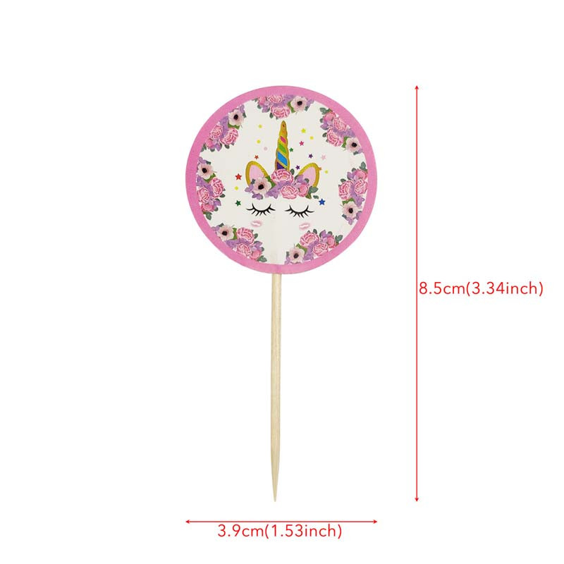 24 tk Multifilmi ükssarviku koogikatted Laste ükssarviku peokoogi kaunistustarvikud Palju õnne sünnipäevaks Baby Shower tassikoogi lipud