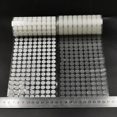 100 de perechi 10/15/20mm прозрачные липучки Închidere cu cârlig și buclă, autoadeziv, nailon, adeziv puternic, autocolant bandă rotundă pentru monede pentru copii
