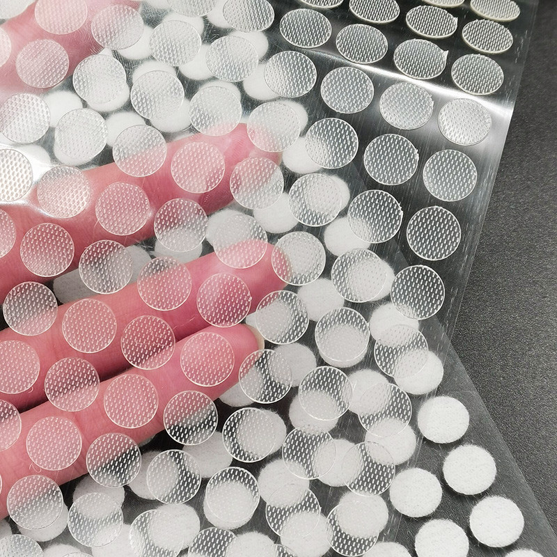 100 de perechi 10/15/20mm прозрачные липучки Închidere cu cârlig și buclă, autoadeziv, nailon, adeziv puternic, autocolant bandă rotundă pentru monede pentru copii