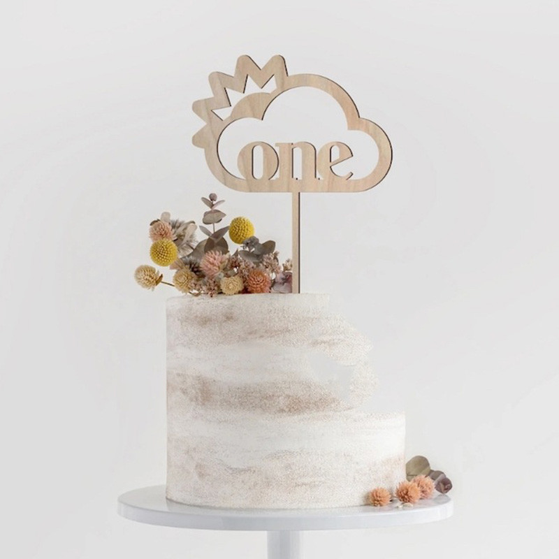 Fából készült tortafedeles születésnapi parti újszülött 1. első születésnapi babaváró gyerekparti egy évfordulós tortafedő dekorációk
