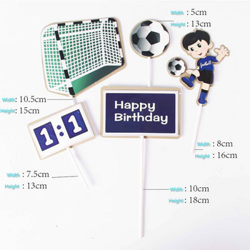 Παιδί Παίξτε Ποδόσφαιρο Αθλητικό Θέμα Happy Birthday Cake Topper Cartoon Boy Soccer Birthday Cake Decoration Party Supplies