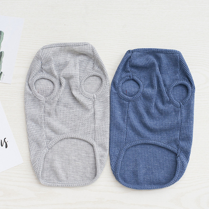 Mājdzīvnieku vafeļu veste kabata Dekoratīvie Suņu Apģērbi Vasaras Jauns Teddy Dog Mājdzīvnieku apģērbs Kaķu veste Veste Vienkrāsaina veste Suņu zirglietas