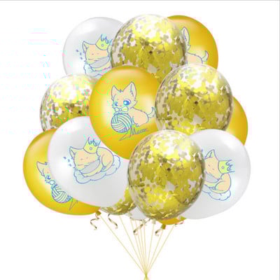 Set de baloane din cauciuc cu tema pisicilor de desene animate pentru pisici, aniversare, decorare pentru petrecerea de naștere