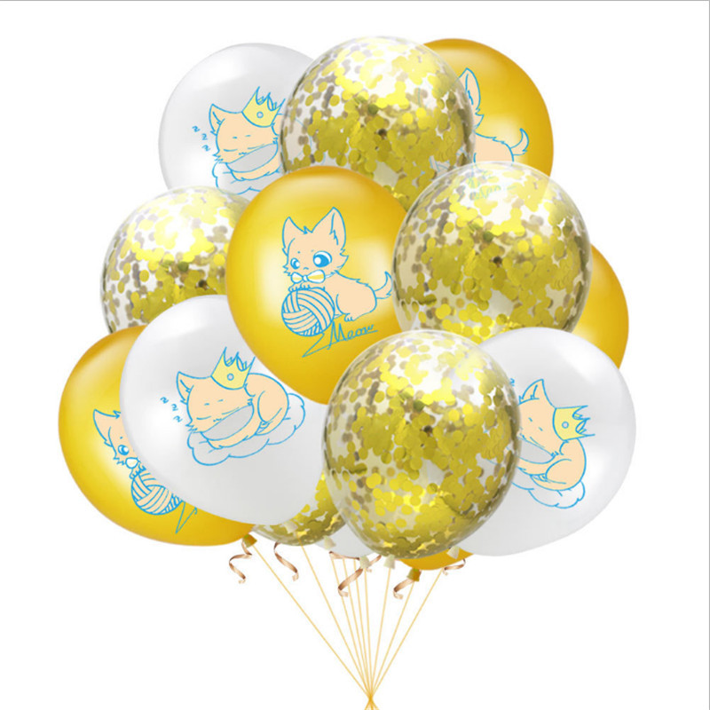 Set de baloane din cauciuc cu tema pisicilor de desene animate pentru pisici, aniversare, decorare pentru petrecerea de naștere
