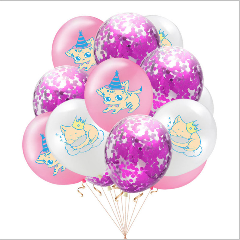 Set de baloane din cauciuc cu tema pisicilor de desene animate pentru pisici, aniversare, decorare pentru petrecerea de naștere