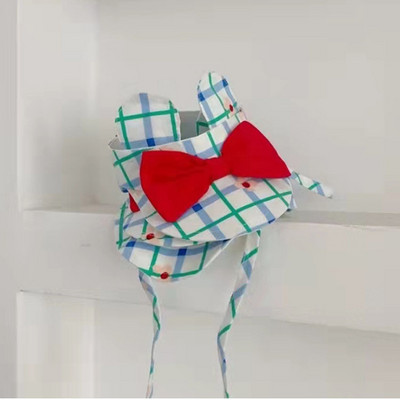 Primăvară Vară Camisole în carouri pentru animale de companie Iepure drăguț Pălărie de soare Haine pentru câini Camisole în carouri Teddy Yorkshire Schnauzer Haine pentru cățeluș maltez