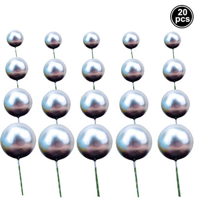 20 db Boldog születésnapi tortafesték arany ezüst golyó barkácsolás Cupcake topper esküvői parti golyó dekoráció születésnapi dekorációs parti kellék