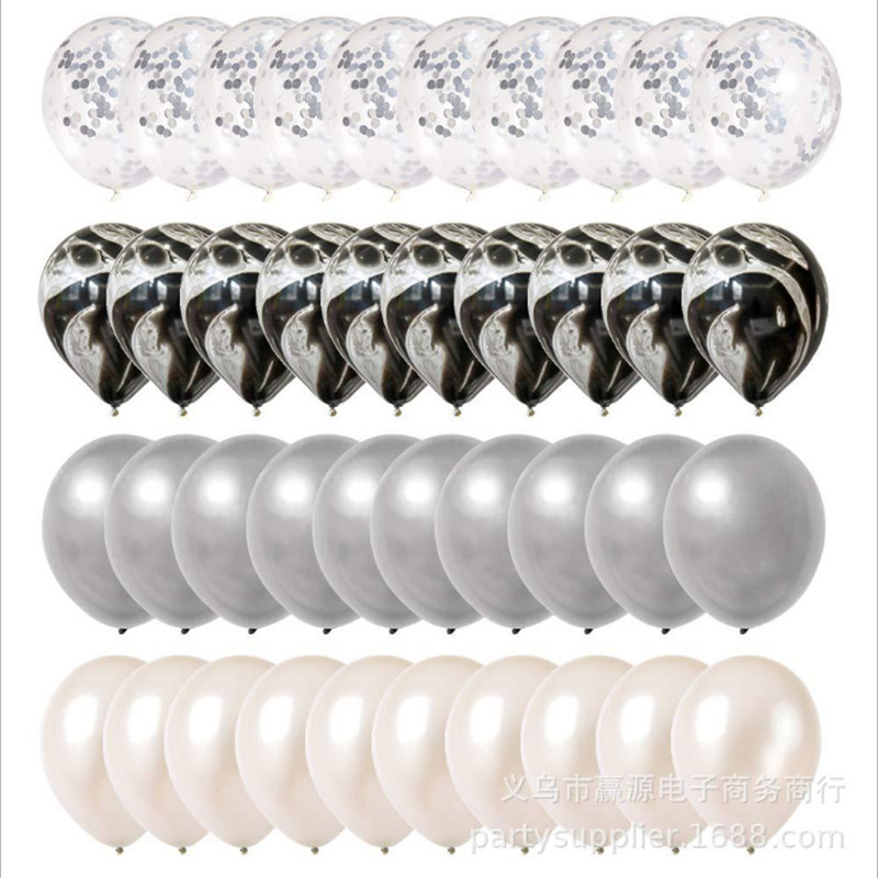 40 τεμαχίων 10 ιντσών 1ο πάρτι γενεθλίων Διακόσμηση γάμου Ροζ χρυσός Αχάτης Σετ μπαλόνι από λατέξ Αψίδα