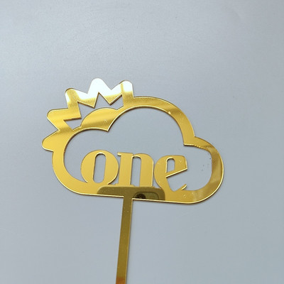 INS New Wooden One Cake Topper Ακρυλικό One Baby Cake Topper Gold Toppers for Kid 1st Birthday Party Decorations Cake Baby Shower