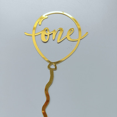 INS New Wooden One Cake Topper Ακρυλικό One Baby Cake Topper Gold Toppers for Kid 1st Birthday Party Decorations Cake Baby Shower