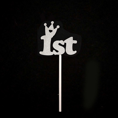 5/10 db 1 éves baba buli Cupcake toppers első születésnapi parti jubileumi díszek fiú lány 1. születésnapi kellékek