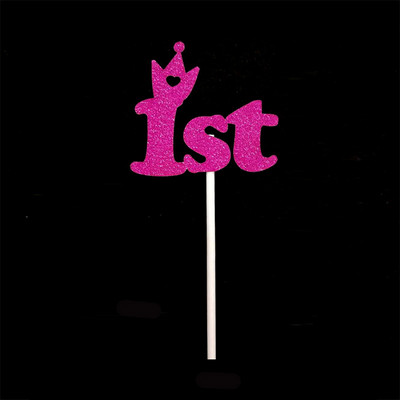 5/10 db 1 éves baba buli Cupcake toppers első születésnapi parti jubileumi díszek fiú lány 1. születésnapi kellékek