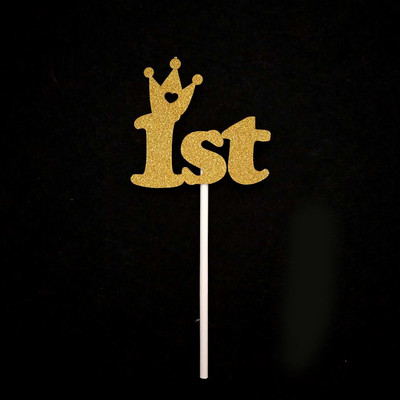 5/10 db 1 éves baba buli Cupcake toppers első születésnapi parti jubileumi díszek fiú lány 1. születésnapi kellékek