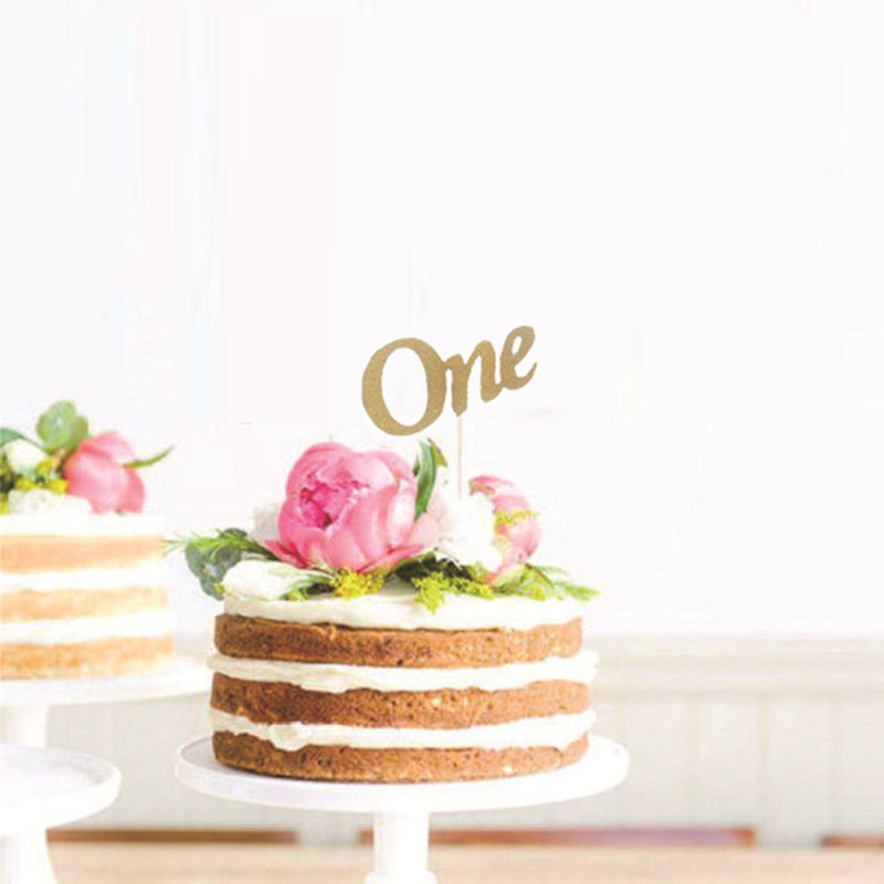 5/10 db 1 éves baba buli Cupcake toppers első születésnapi parti jubileumi díszek fiú lány 1. születésnapi kellékek