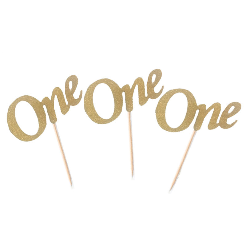 5/10 db 1 éves baba buli Cupcake toppers első születésnapi parti jubileumi díszek fiú lány 1. születésnapi kellékek