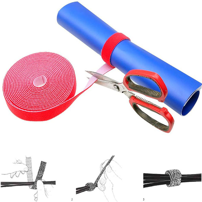 5M/Rolă Legături de cablu cu cârlig și buclă Curele de prindere reutilizabile Legături de cablu Curele de prindere Curele de fixare Tampoane laterale duble DIY 15/20mm