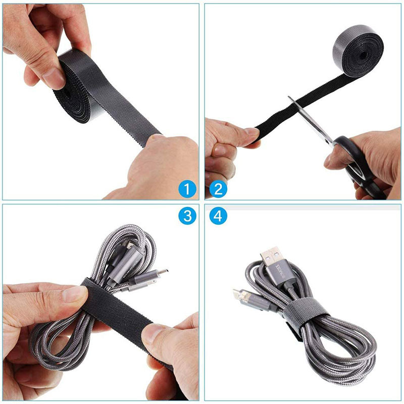 5M/Rolă Legături de cablu cu cârlig și buclă Curele de prindere reutilizabile Legături de cablu Curele de prindere Curele de fixare Tampoane laterale duble DIY 15/20mm