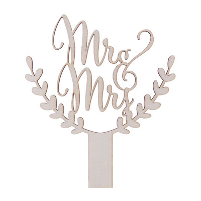 Cake Topper Vestuvės Ponios Wood Gimtadienis Medinis jubiliejus ir