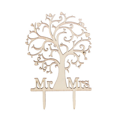 Cake Topper Vestuvės Ponios Wood Gimtadienis Medinis jubiliejus ir