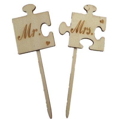 Cake Topper Vestuvės Ponios Wood Gimtadienis Medinis jubiliejus ir